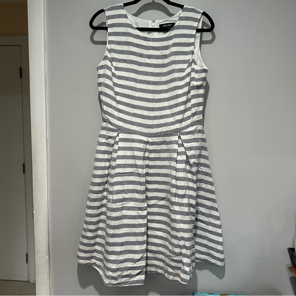 Nine West Linen Viscose Blend Sleeveless Dress Size 8